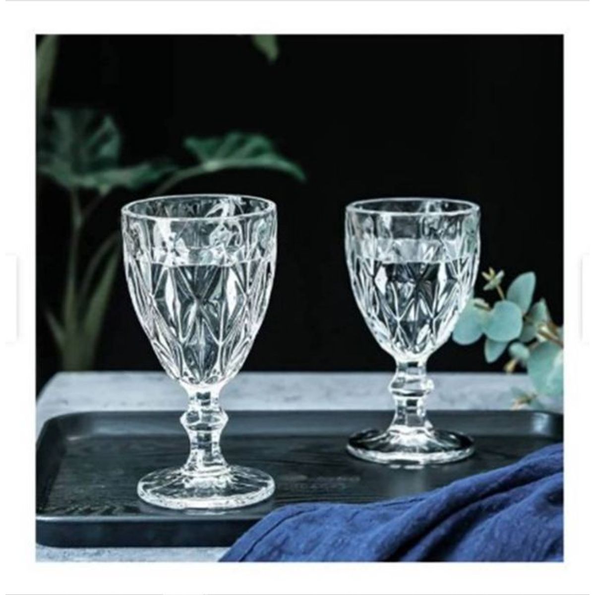 NO LOGO - Set de Copas de 6 piezas labradas 220ml