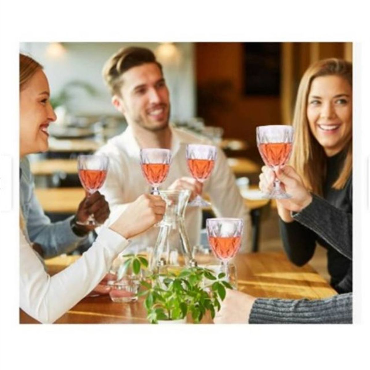 NO LOGO - Set de Copas de 6 piezas labradas 220ml