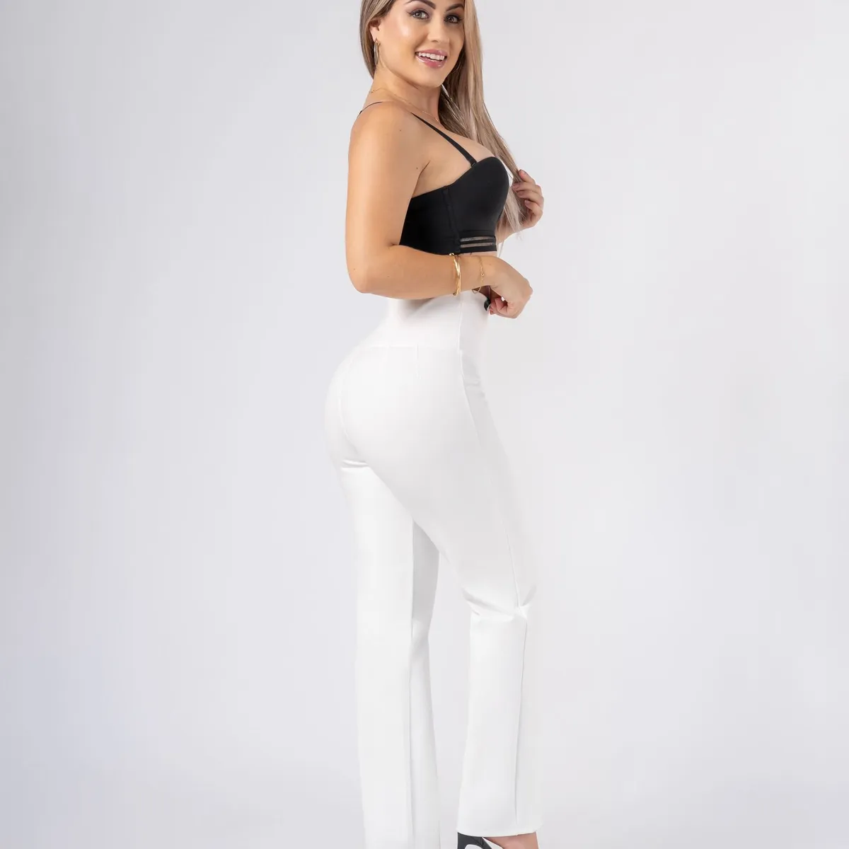 ALYNN - Pantalón fajero ejecutivo Blanco Hueso