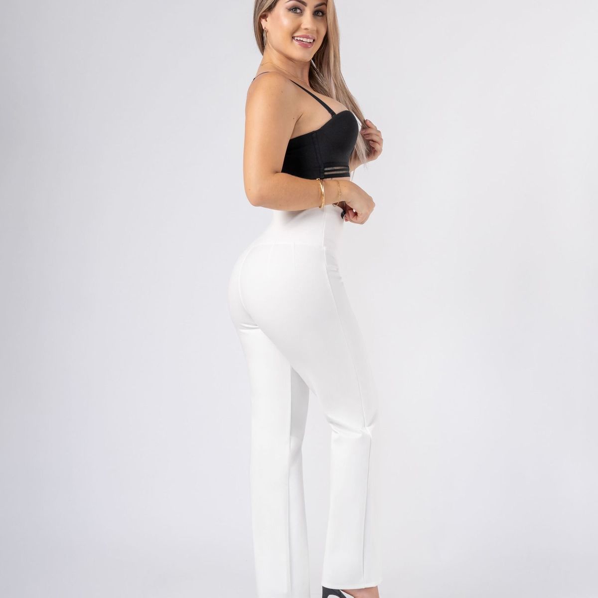 ALYNN - Pantalón fajero ejecutivo Blanco Hueso