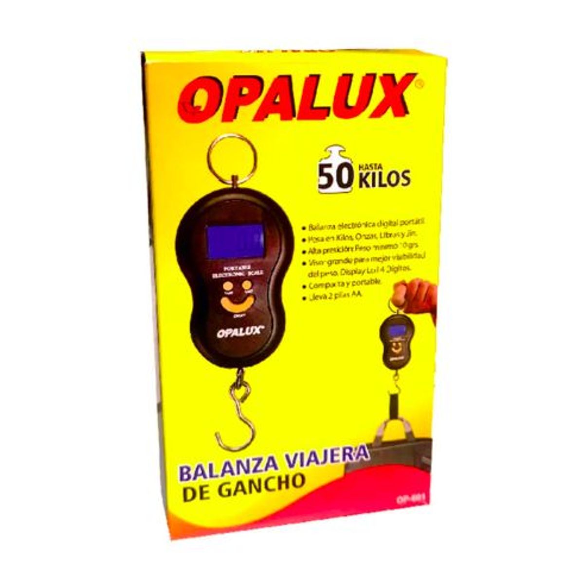 OPALUX - Balanza Viajera de Gancho OP-601 OPALUX