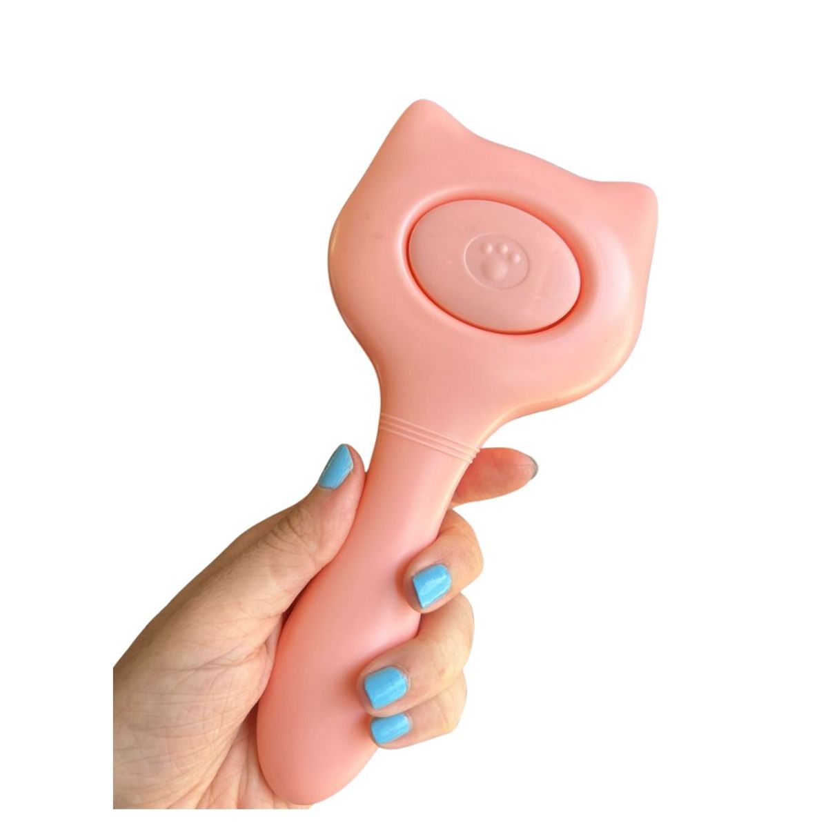 GENERICO - PEINE PARA MASCOTAS CON BOTON EXTRACTOR DE MOTAS CELESTE