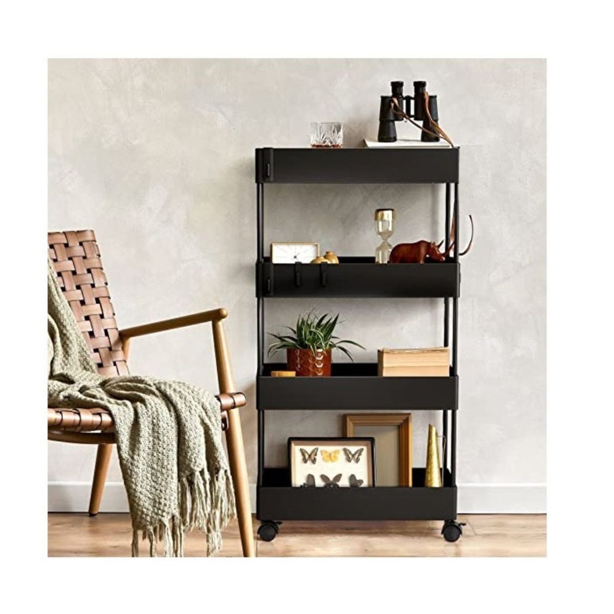 GENERICO - Estante Organizador para Baño Multifuncional 4 Pisos Negro