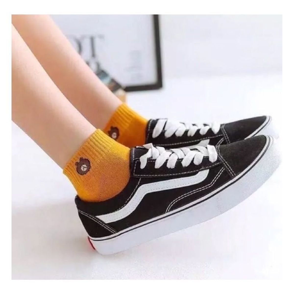 GENERICO - Pack Medias Kawaii Mujer Osito Pack Niña X 10 Pares Taloneras