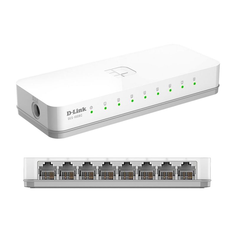 D LINK - SWITCH D-LINK DES-1008C, 8 RJ-45 10/100 MBPS - P/N: DES-1008C