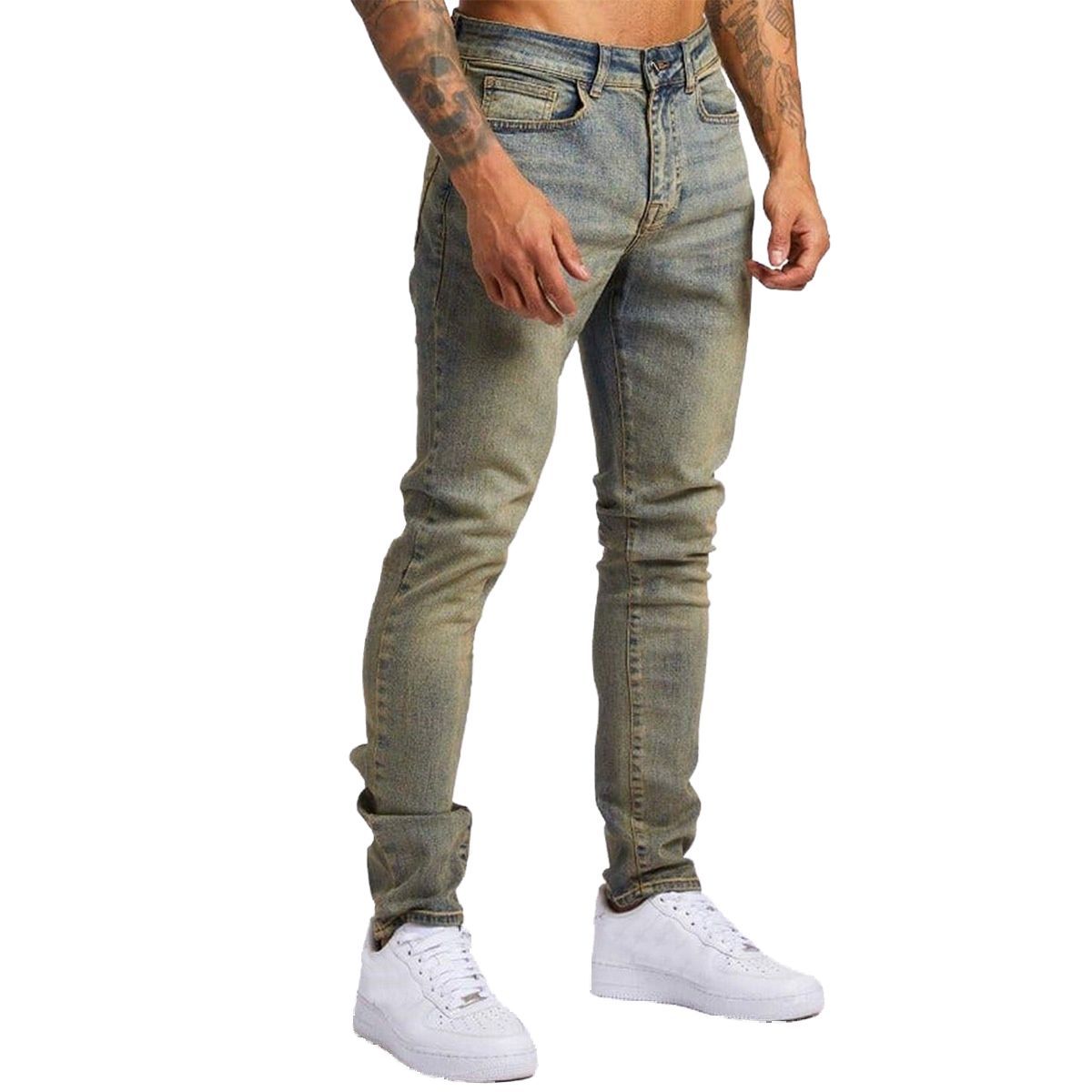 BLWOENS - Pantalones largos para hombres -Azul