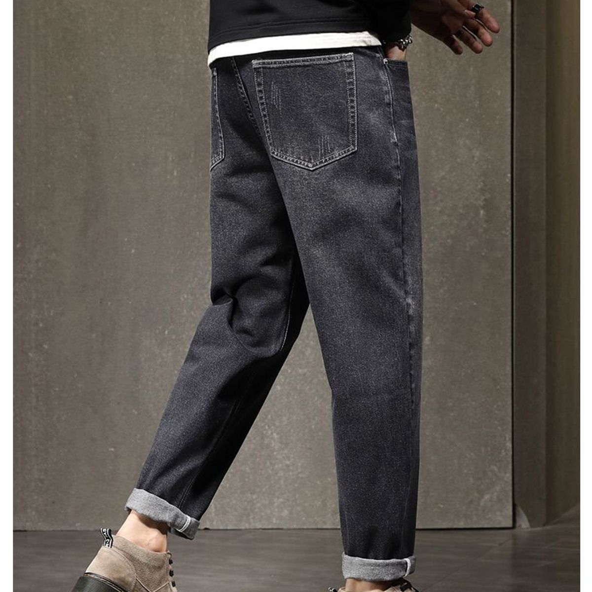 BLWOENS - Pantalones largos para hombres -Negro