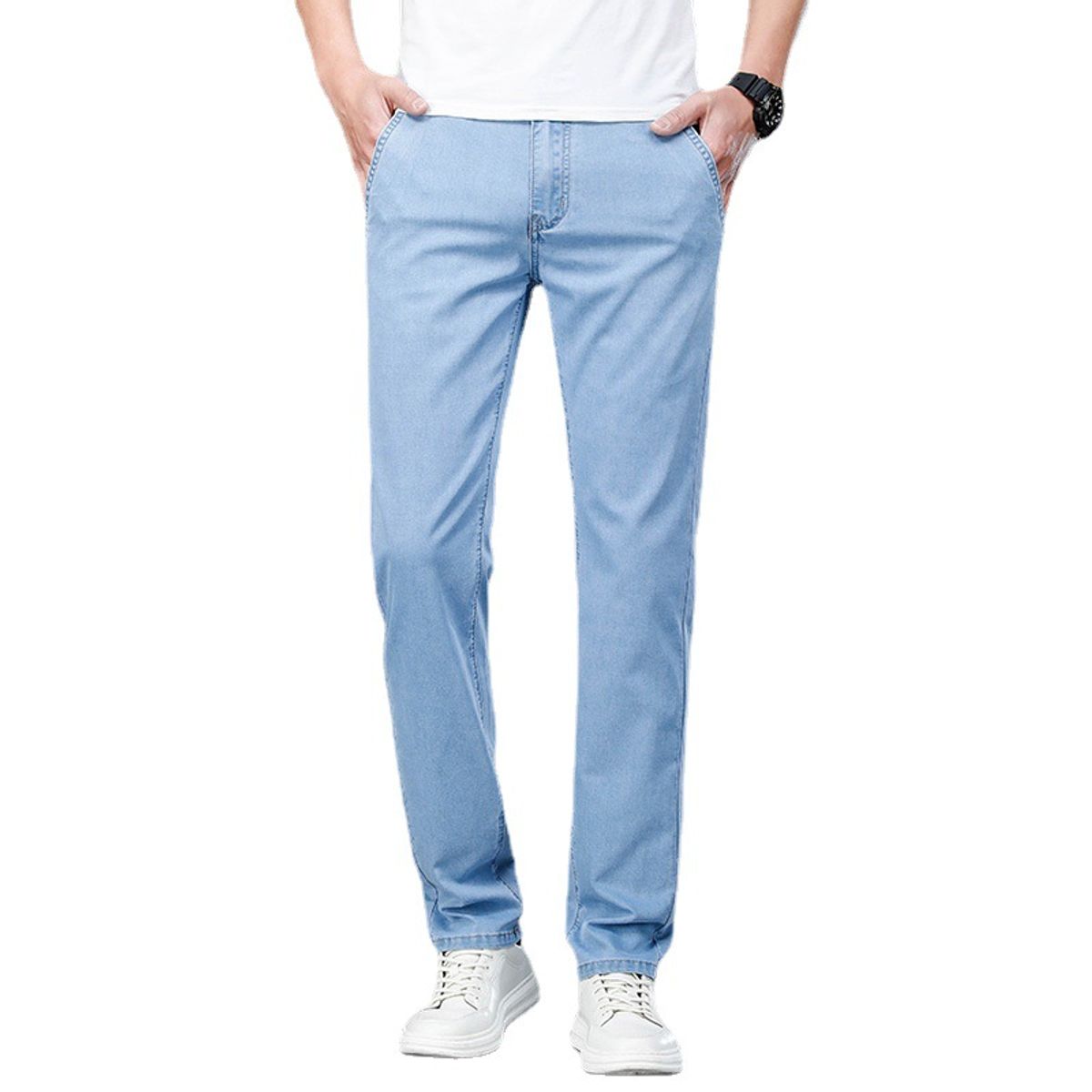 BLWOENS - Pantalones largos para hombres -Azul