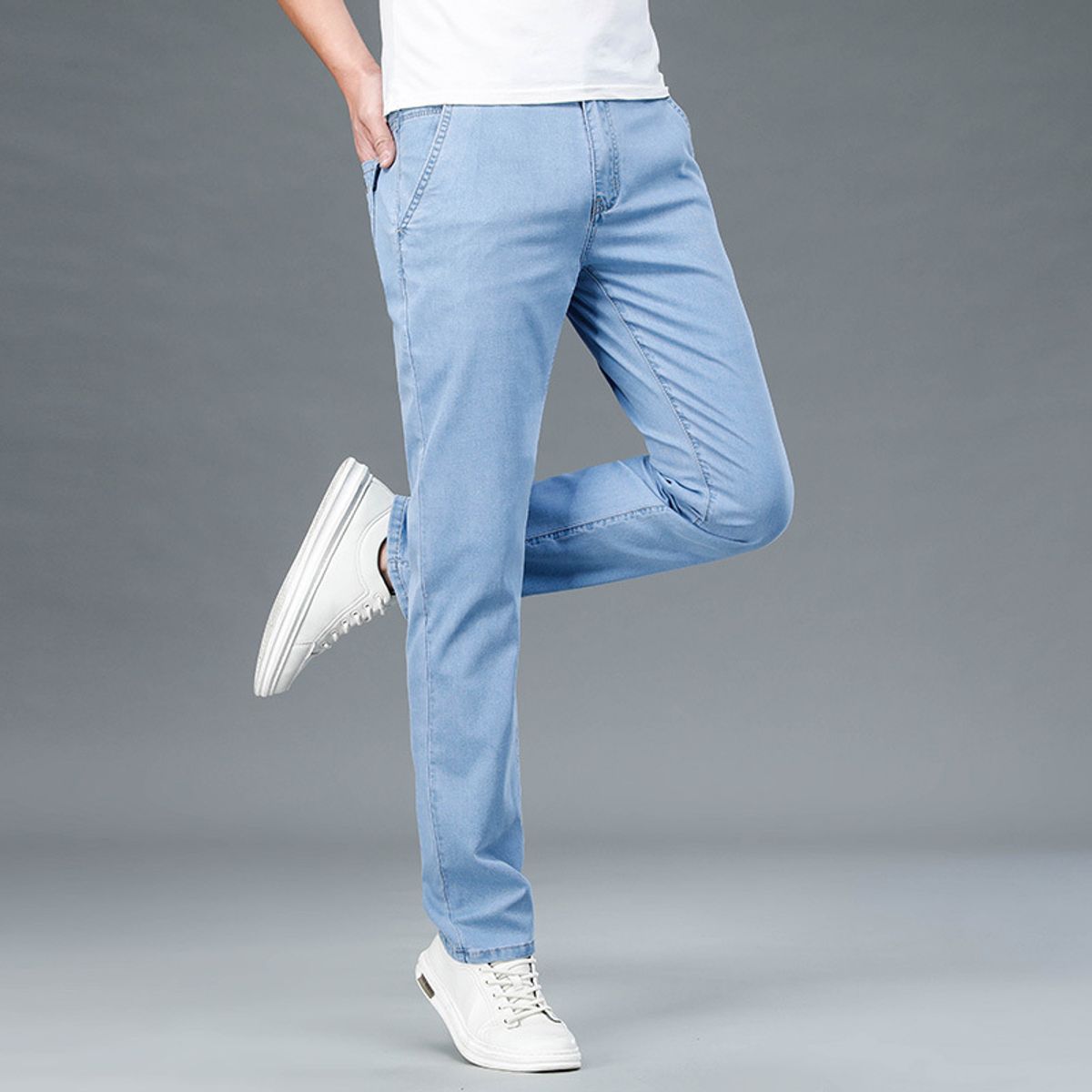 BLWOENS - Pantalones largos para hombres -Azul