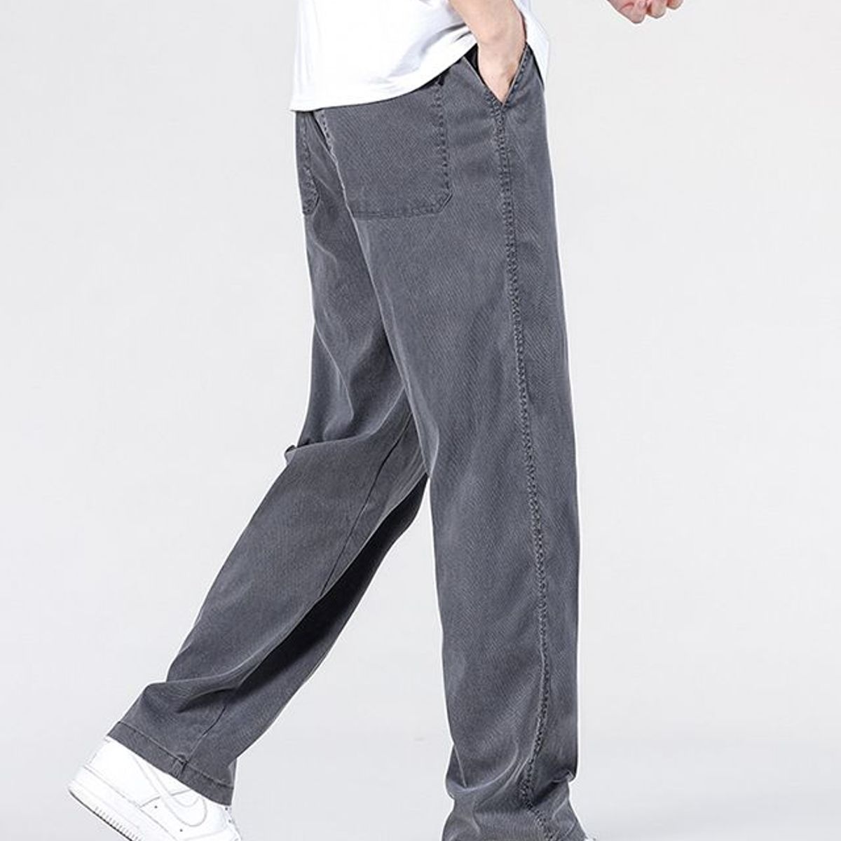 BLWOENS - Pantalones largos para hombres -Gris
