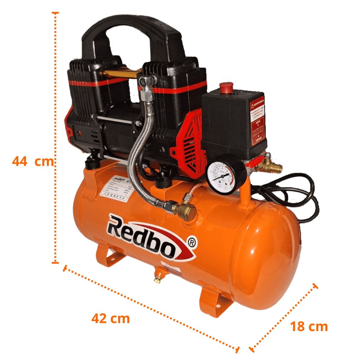 REDBO - Compresora silenciosa 9 litros Redbo