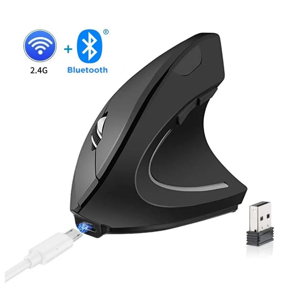 OEM - Mouse Vertical Recargable Bluetooth Dual Inalambrico Ergonomico GAMER