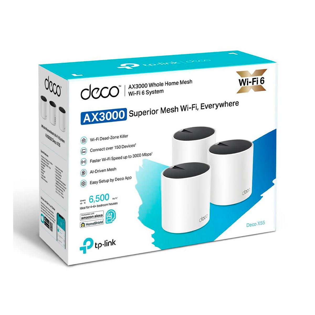 TP LINK - DECO TP-LINK X55 AX3000 WIFI 6,  3 PUERTOS GIGABIT PN: DECO X55 3-PACK