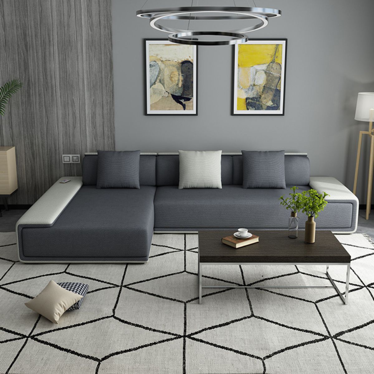 CENTRAL DECCO - SECCIONAL IZQUIERDA LAIZER GRIS