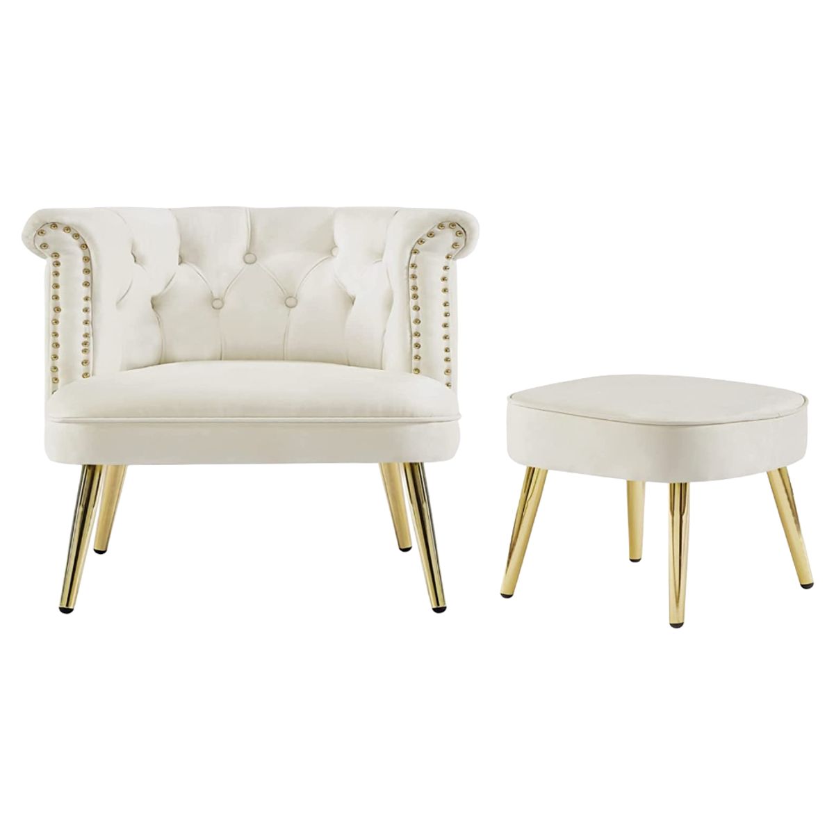 CENTRAL DECCO - BUTACA Y BANQUETA AZIEL BEIGE