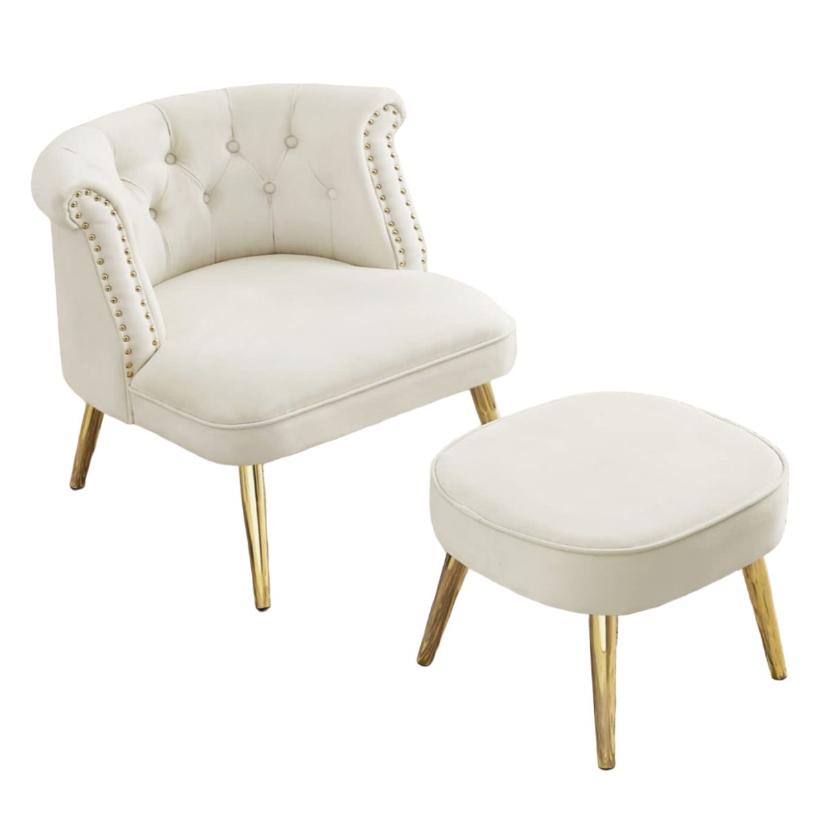 CENTRAL DECCO - BUTACA Y BANQUETA AZIEL BEIGE