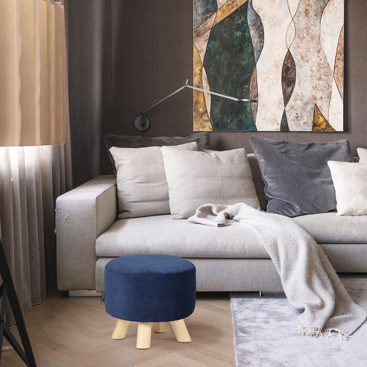 CENTRAL DECCO - PUFF STONE AZUL NOCHE