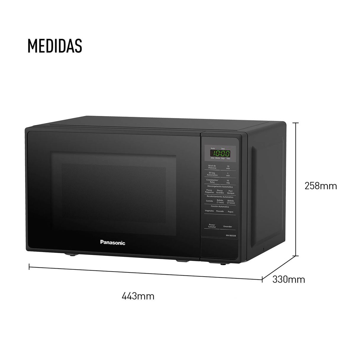 PANASONIC - Horno Microondas Panasonic NN-SB25JBRPK 20 Litros - Negro