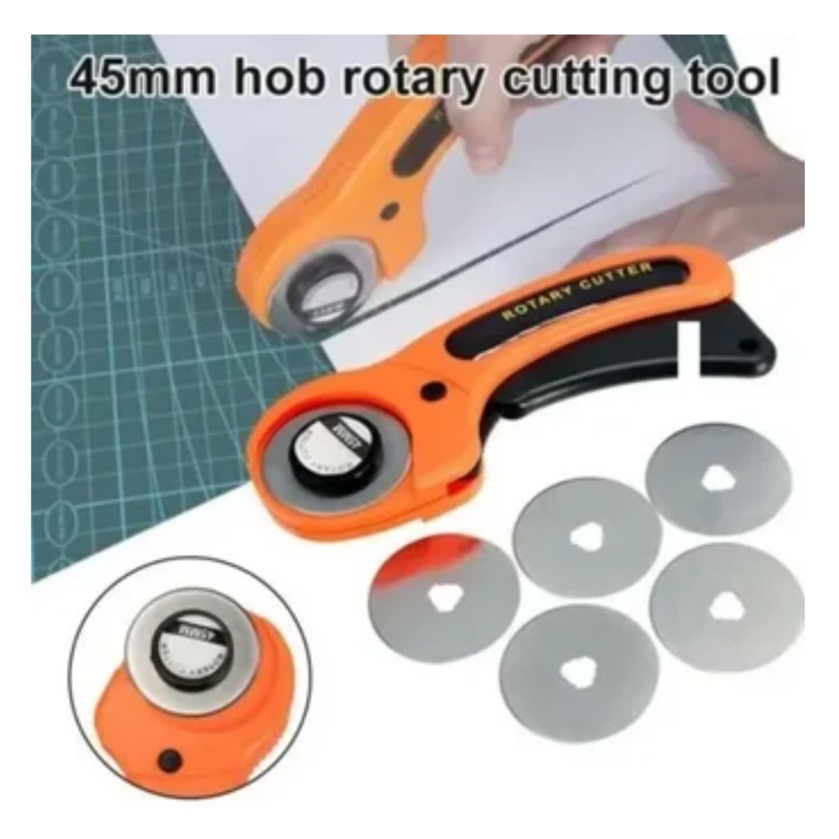 GENERICO - Cortador giratorio ergonómico 45mm Cortador de tela Costura