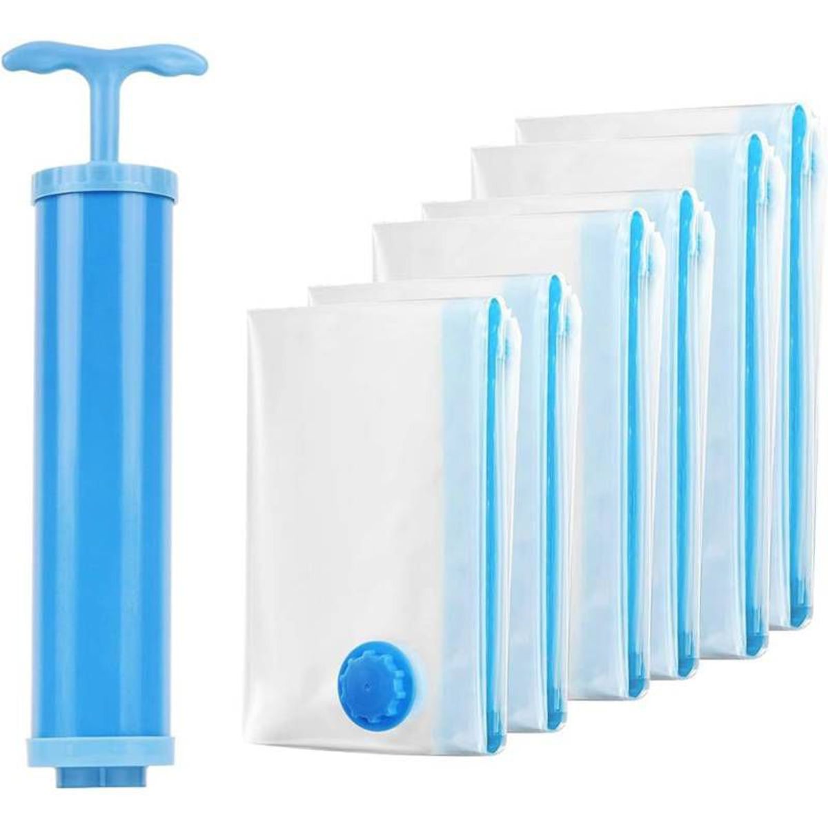 GENERICO - Combo 12 Bolsas 70x100cm y 1 Bomba Vacio Organizar y Almacenar Ropa