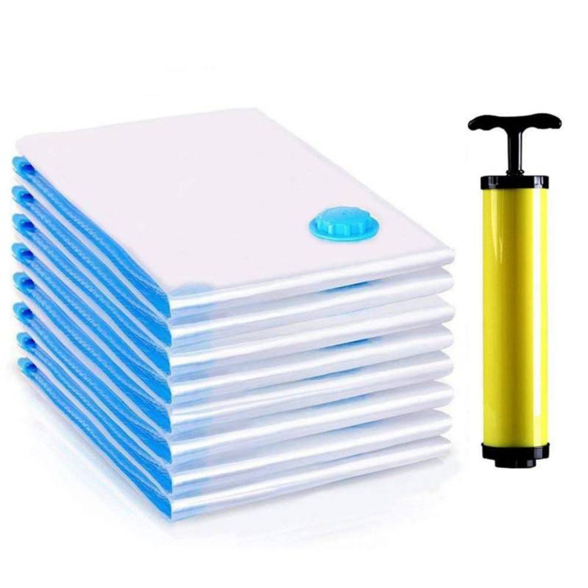 GENERICO - Combo 12 Bolsas 70x100cm y 1 Bomba Vacio Organizar y Almacenar Ropa