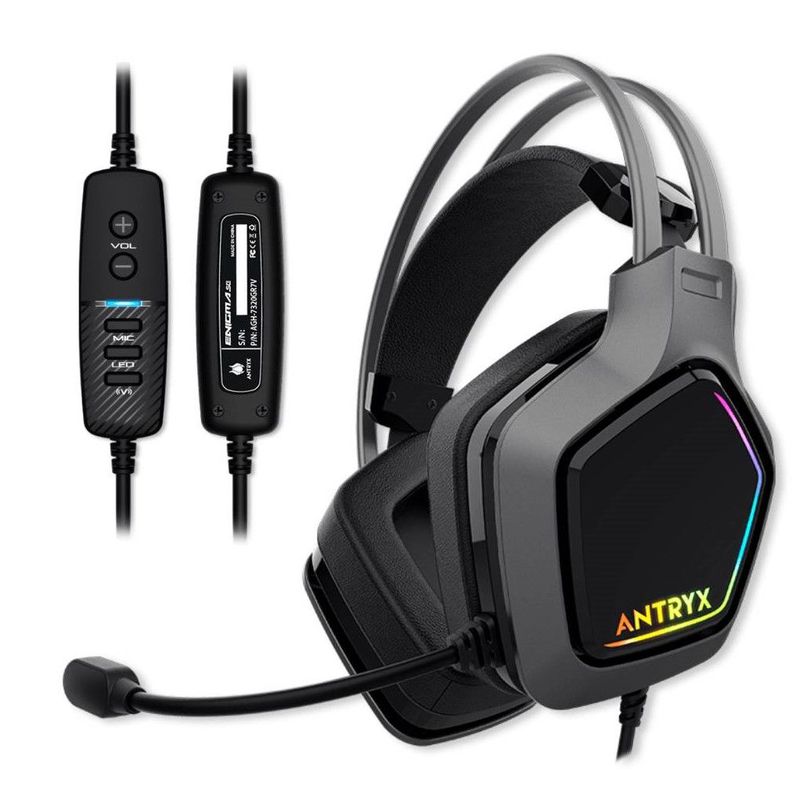 ANTRYX - AURICULAR ANTRYX ENIGMA SE GRAY 7.1 VIRTUAL SURROUND RGB