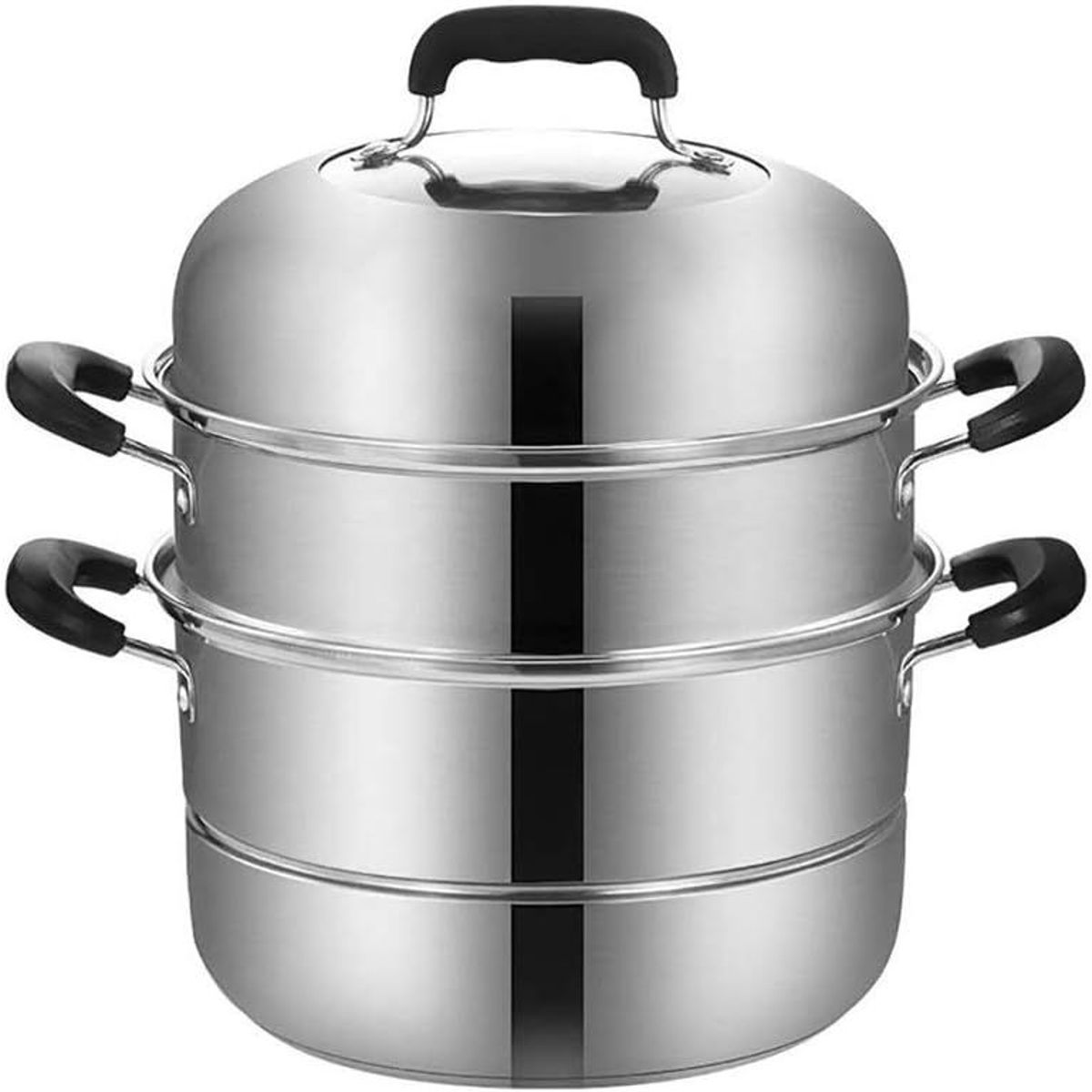 GENERICO - Vaporera profesional con dos asas de acero inoxidable