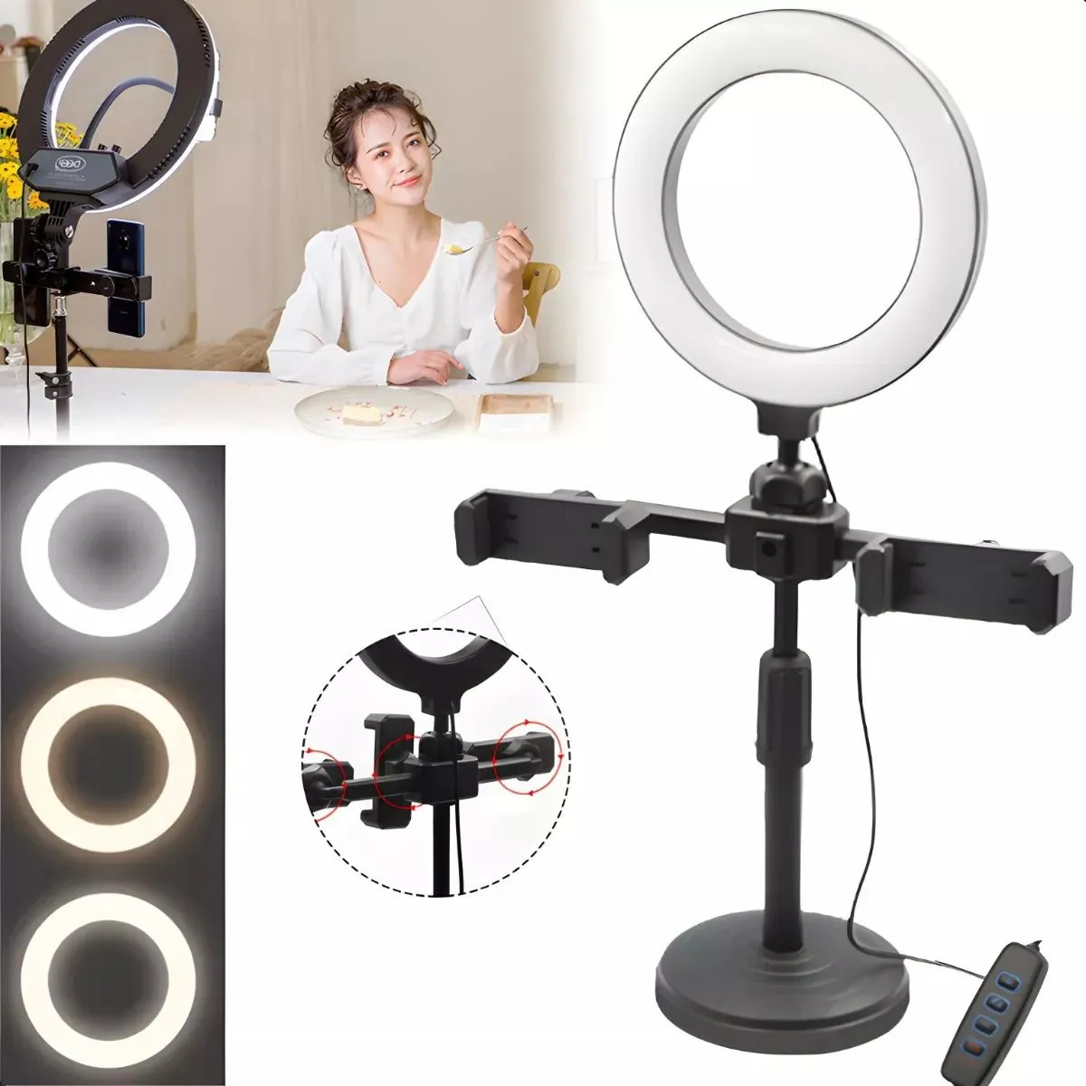 GENERICO - Aro de Luz Led con Holder y Parante