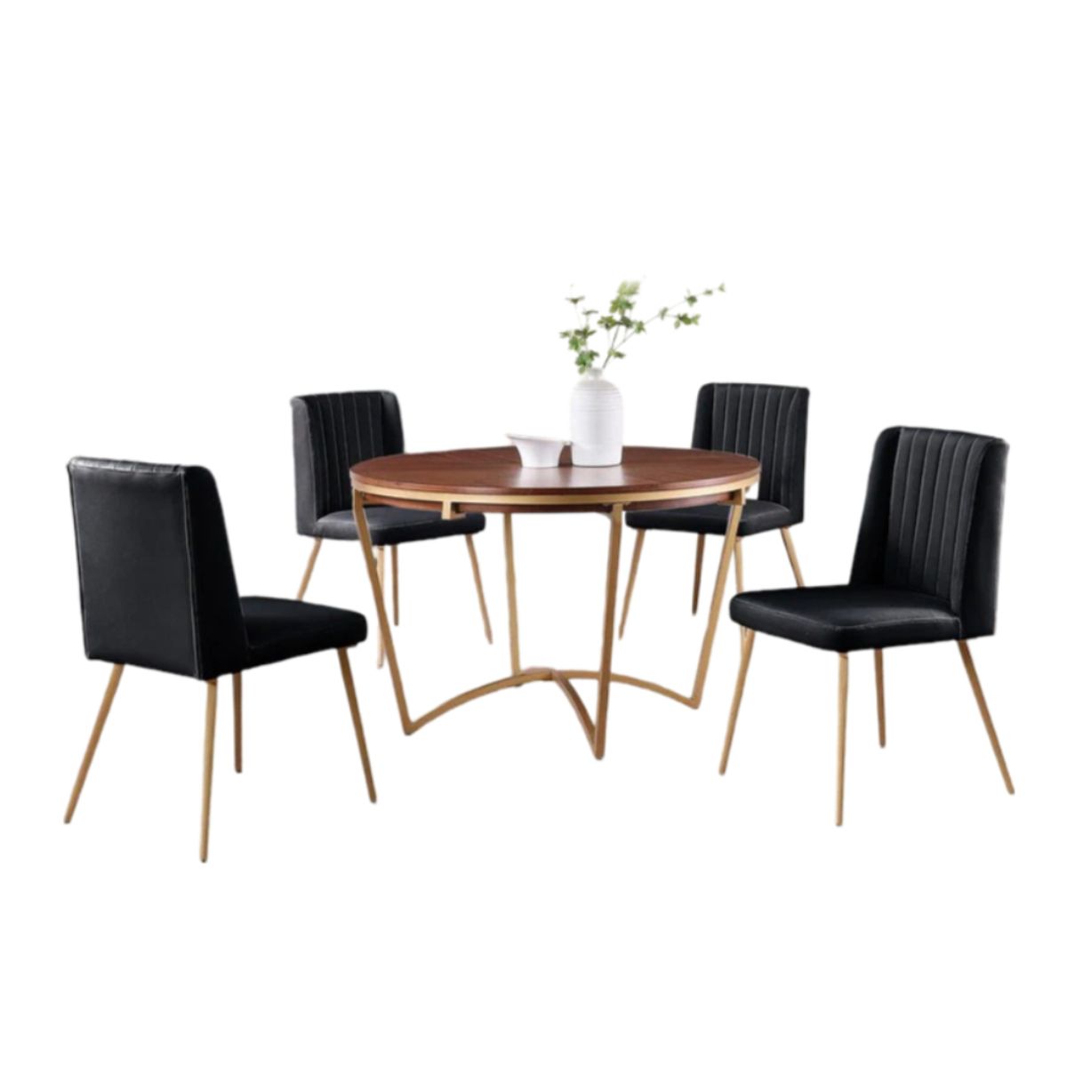 CENTRAL DECCO - COMEDOR 4 SILLAS CHICAGO NEGRO