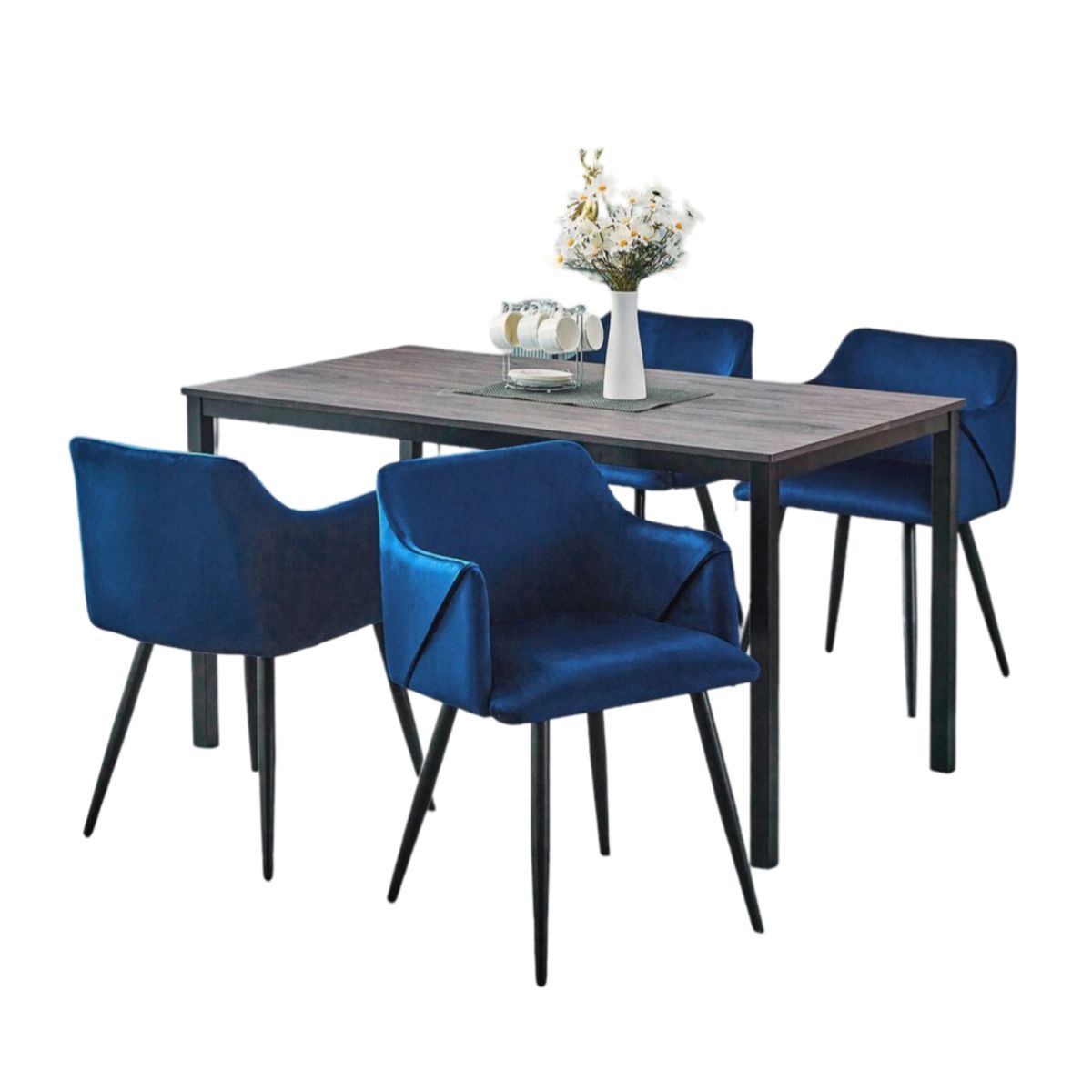 CENTRAL DECCO - COMEDOR 4 SILLAS IZMAR AZUL NOCHE