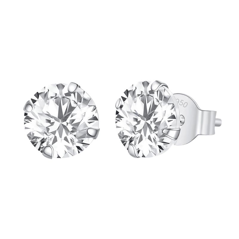 Plata Esterlina De Plata Pendientes De Diamantes Para Hombre