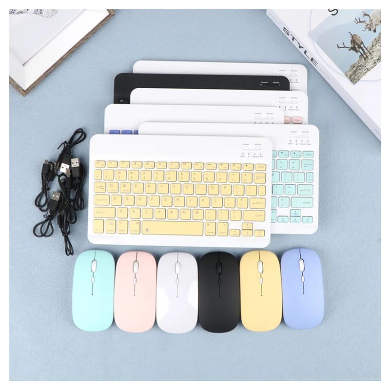 GENERICO - Teclado inalámbrico Bluetooth con Mouse - Blanco - M