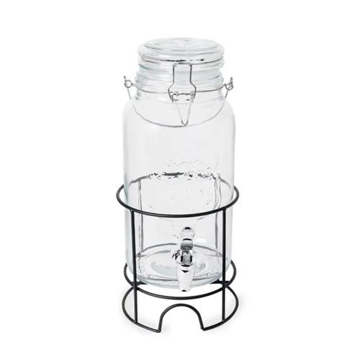 ICHIMATSU - Dispensador De Vidrio 3.8 L T/ Hermet. Con Rack Base Tapa Transp.