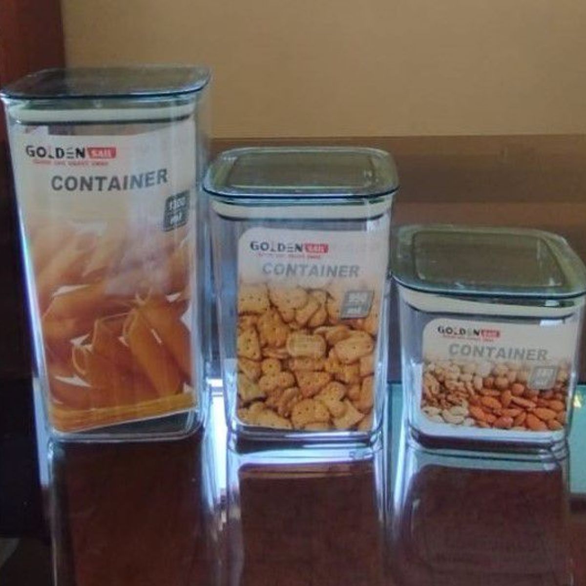 GENERICO - Set Contenedores de Acrílico X 3 Color Verde