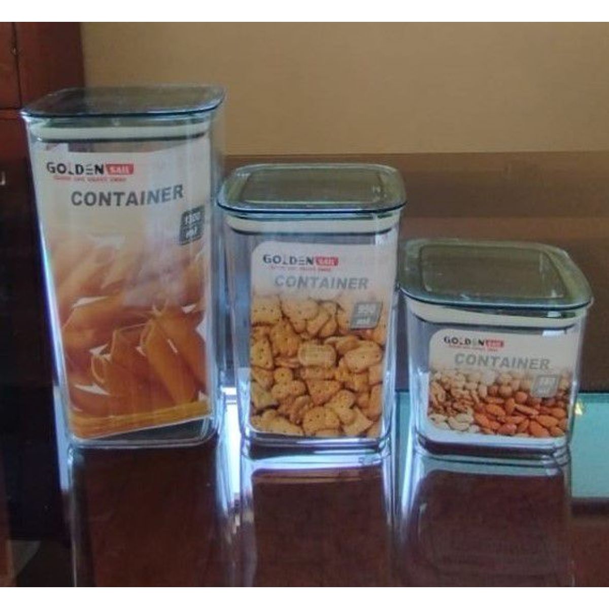 GENERICO - Set Contenedores de Acrílico X 3 Color Verde