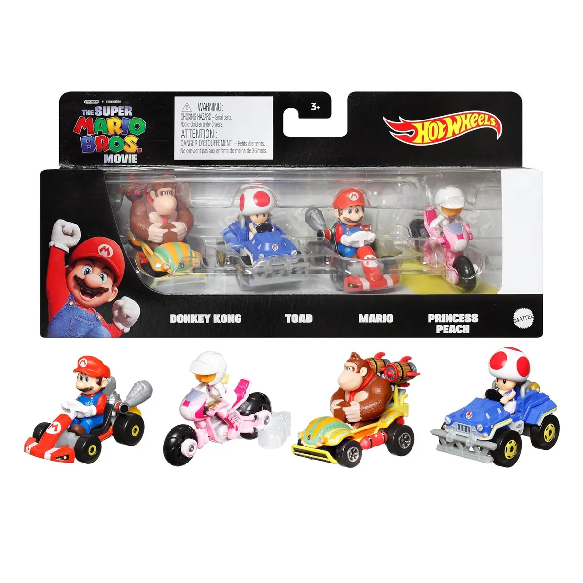 HOT WHEELS - Hot Wheels Mario Kart Pack 4 Vehiculos Pelicula