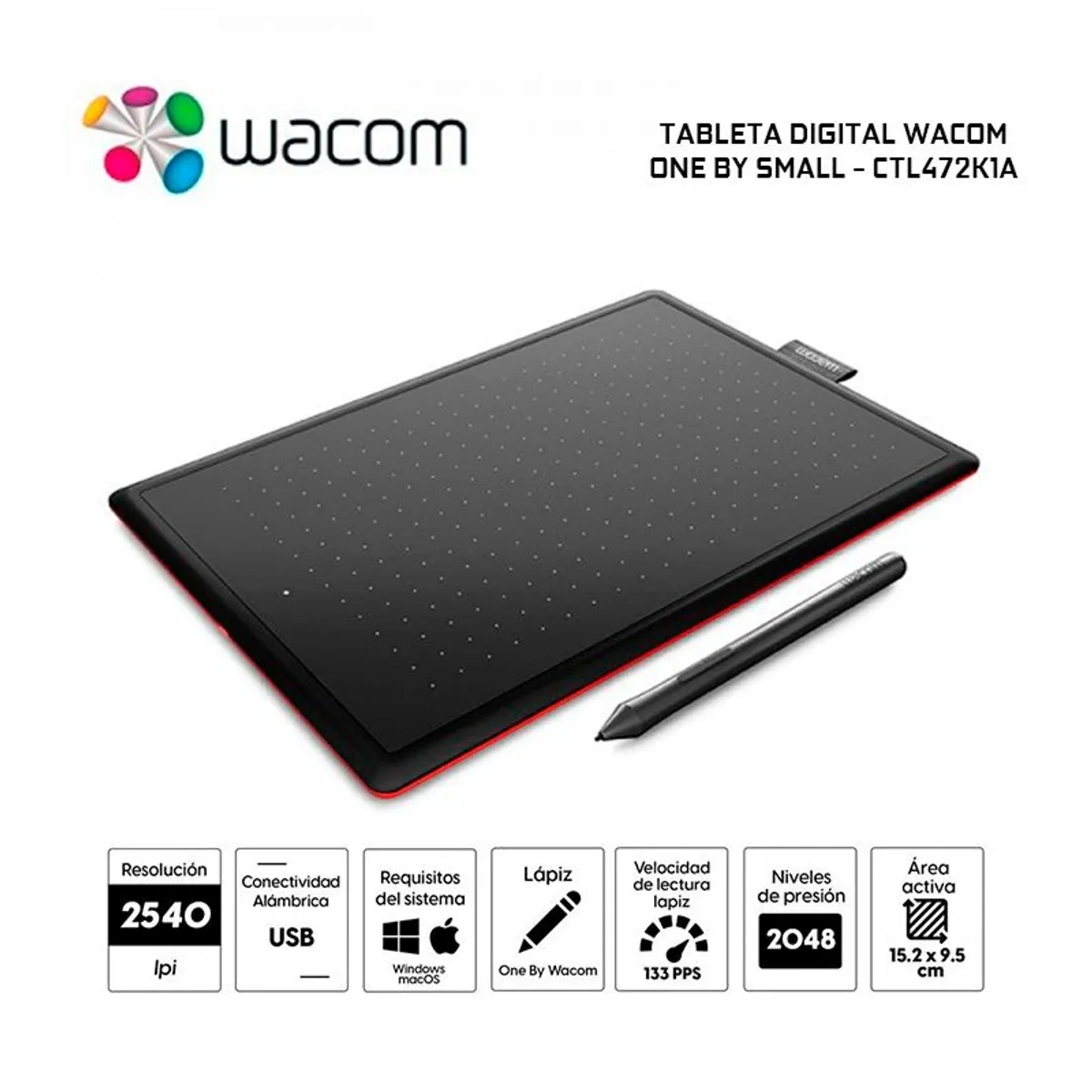 WACOM - Tableta Digital Wacom One By Small CTL472K1A