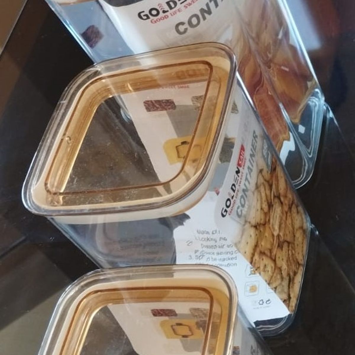 IMPORTADO MC - Set Contenedores de Acrílico X 3 Color Ambar