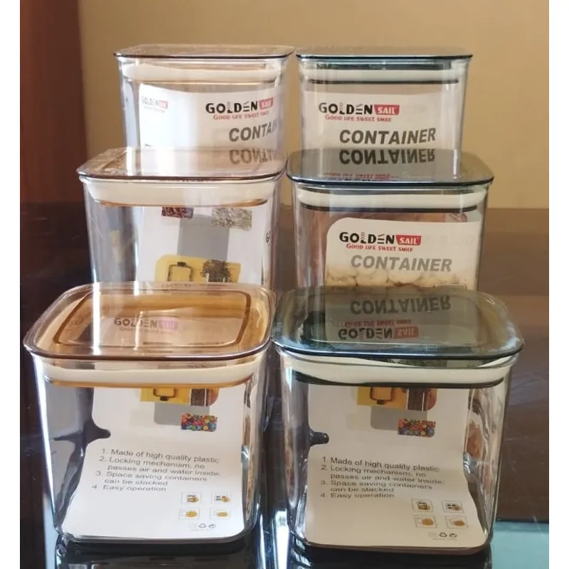 GENERICO - Set Contenedores de Acrílico X 3 Color Ambar