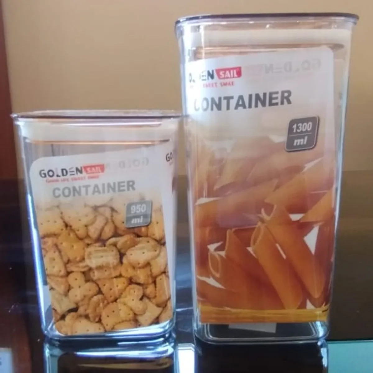 GENERICO - Set Contenedores de Acrílico X 3 Color Ambar