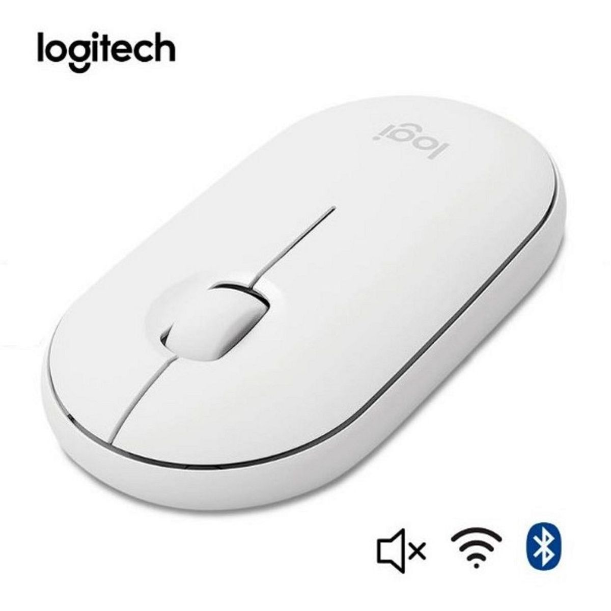 LOGITECH - Mouse Inalámbrico Pebble 2 M350S -Bluetooth Blanco