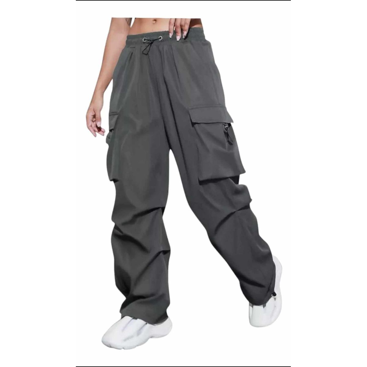 ENKI - Pantalón Cargo Parachute Hombre Tela Mojada  Urbano Enki