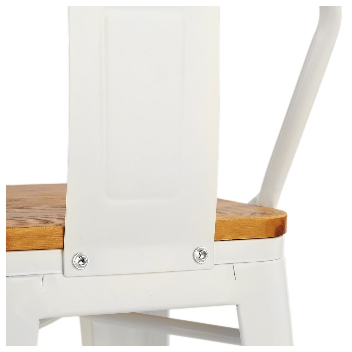NOVAHUS - Set x 4 Bancos de Bar Tolix Asiento de Madera Blanco