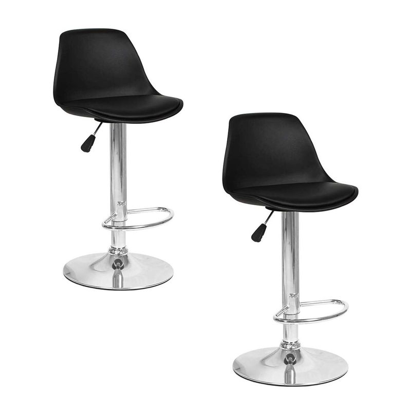 NOVAHUS - Set x 2 Bancos Altos de Bar Orlando Oslo Negro