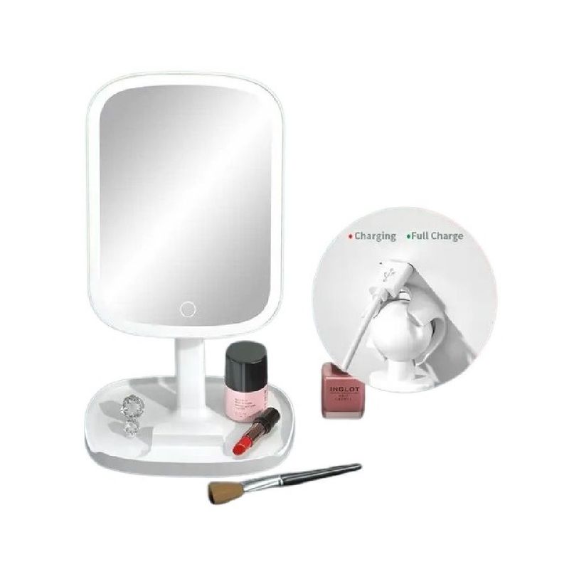 GENERICO - Espejo de Tocador con Luz Led - Color Blanco