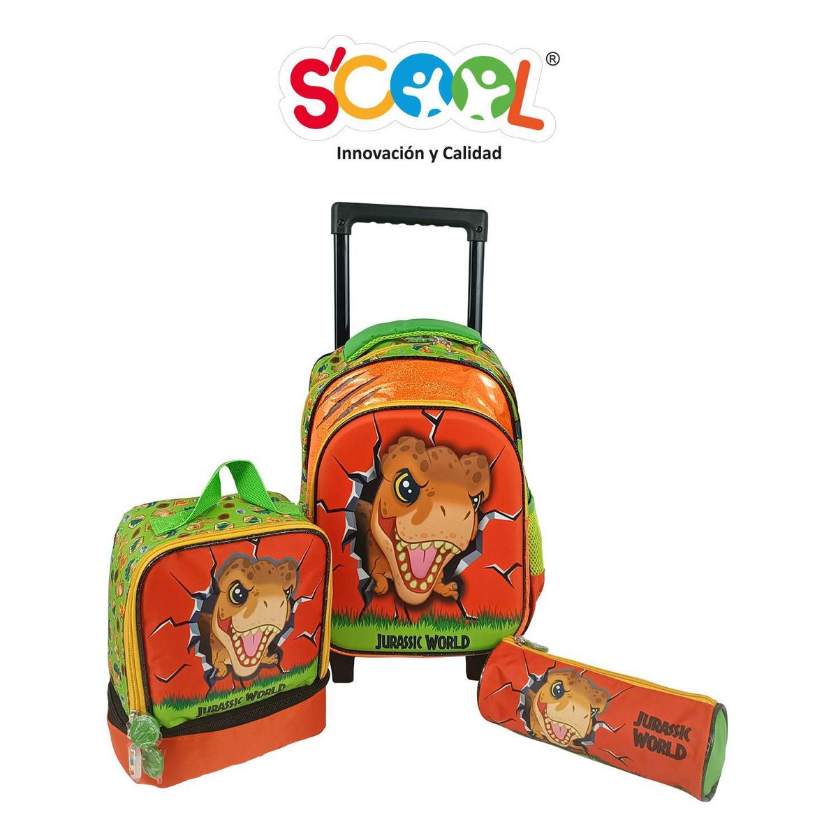 SCOOL - SET MOCHIRUEDAS KIDS SCOOL MAGIC JURASSIC WORLD