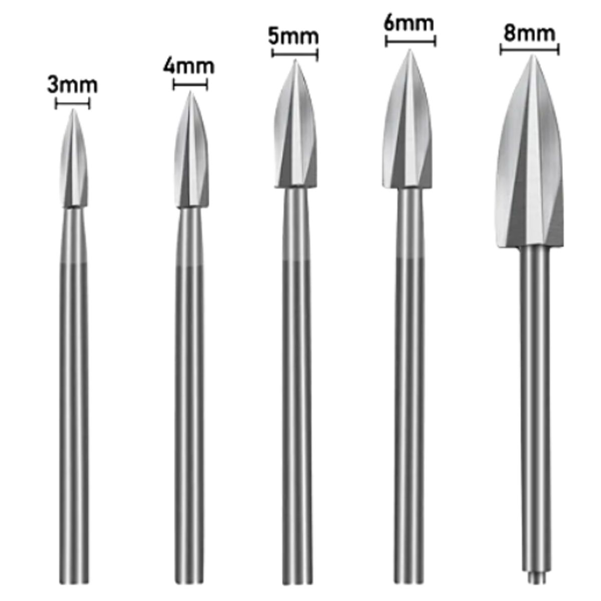 GENERICO - Set de 5 Fresas para Tallado de Artesanías en Madera