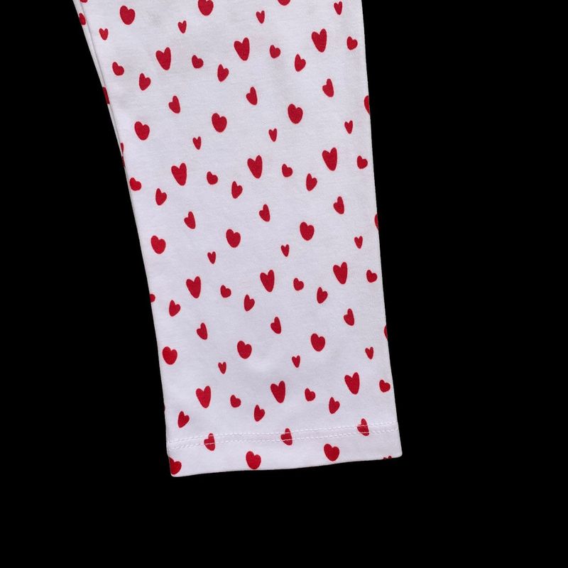 RED CARROT - Pantalon niña algodon blanco con corazones