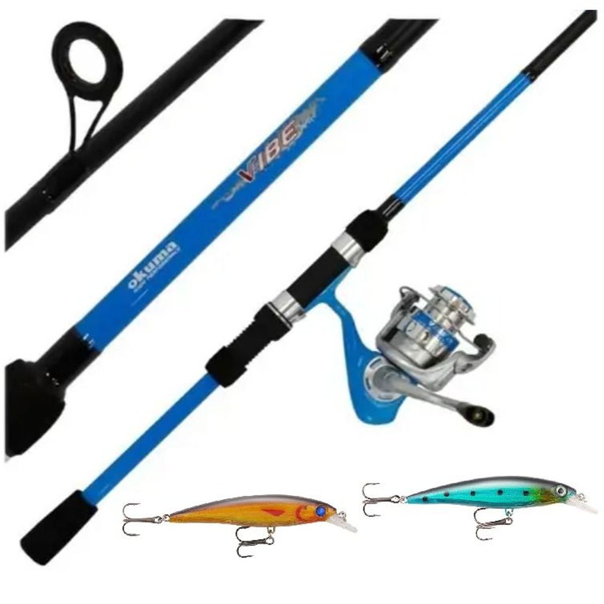 OKUMA - Equipo De Pesca Caña 2.10m Y Carrete Okuma 3000