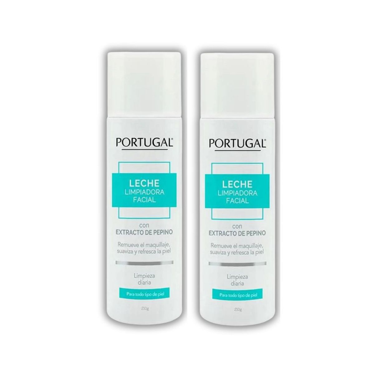 GENERICO - Leche Limpiadora Facial Portugal Con Extracto De Pepino 210 Ml x 02 Unids